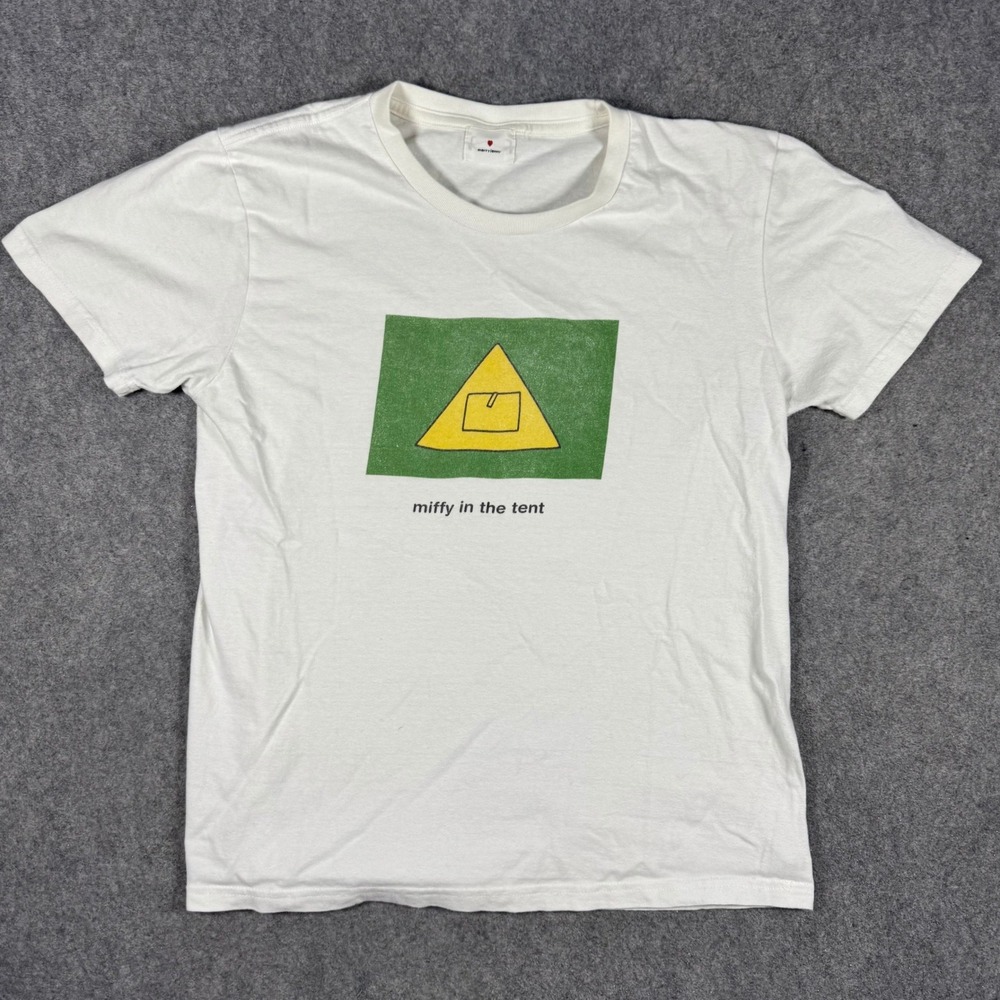 Merry Jenny T-Shirt Womens Free Size White Miffy in the Tent Graphic Print Japan